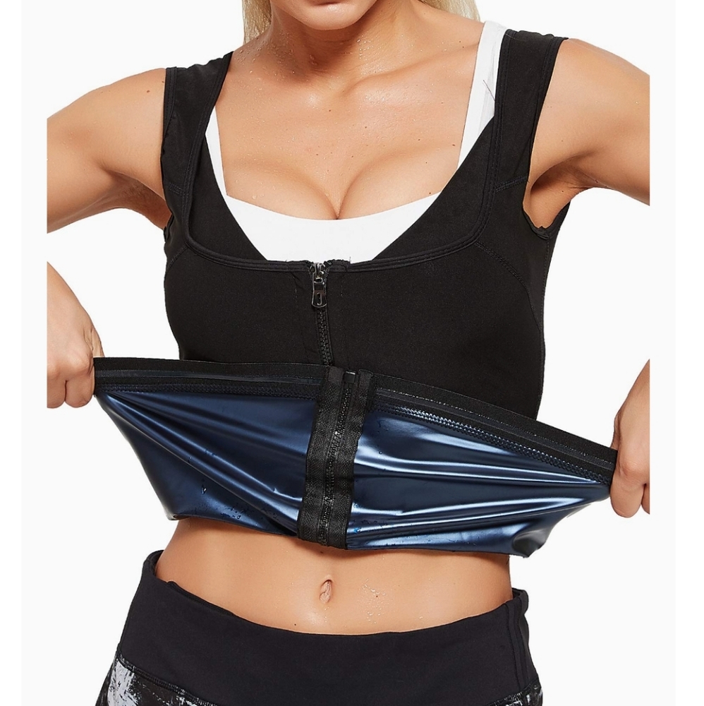 🔥🆕️Sweat Shaper Premium Tank Top with Zipper Slimming Sauna Vest